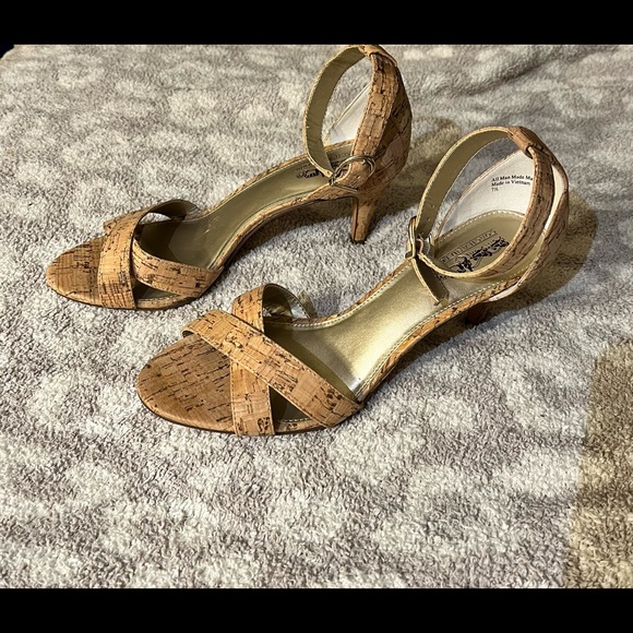 Coach cork leather pumps heels shoes - Picture 4 of 8